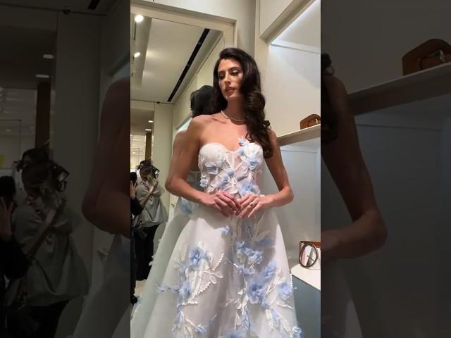 Gorgeous blue floral wedding gown from the Nardos Design Spring 2025 Bridal Collection #bride