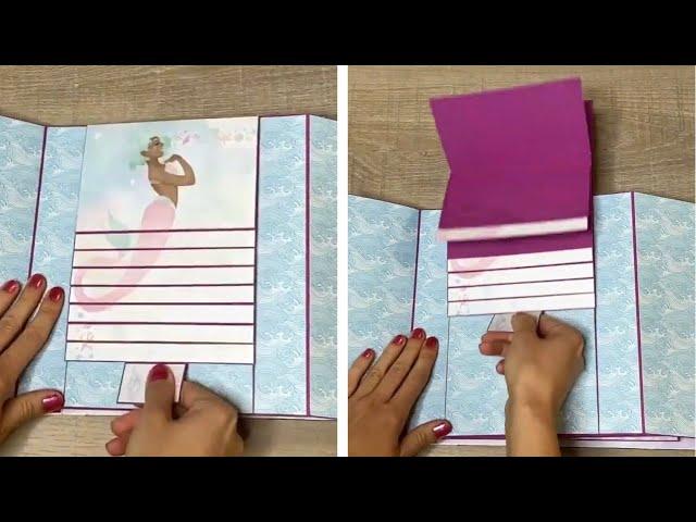 Reverse Waterfall Card Tutorial | Scrapbook Pop-Up Page Ideas | Interactive Album