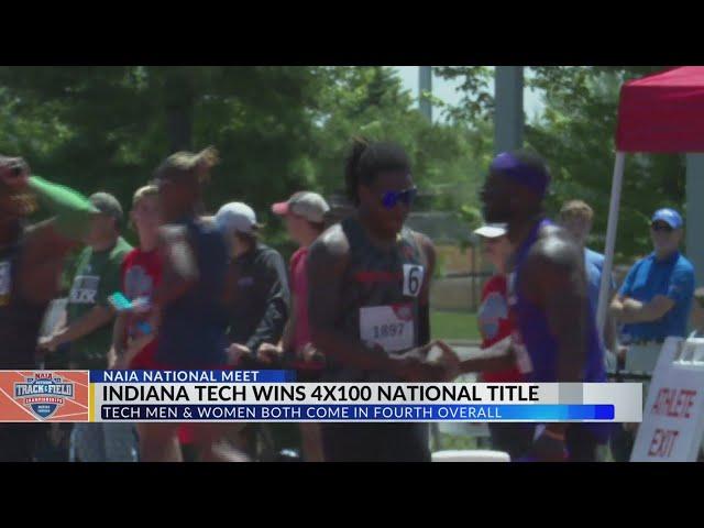 Indiana Tech men's track team wins 4x100 relay at 2023 NAIA Outdoor National Championship Meet