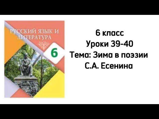 Русский язык 6 класс Уроки 39-40 Тема: Зима в поэзии С.А.Есенина
