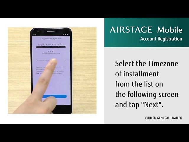 AIRSTAGE Mobile Set up - Account Registration | FUJITSU GENERAL