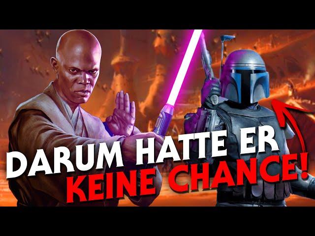 Wieso wurde Jango Fett so leicht von Mace Windu besiegt?