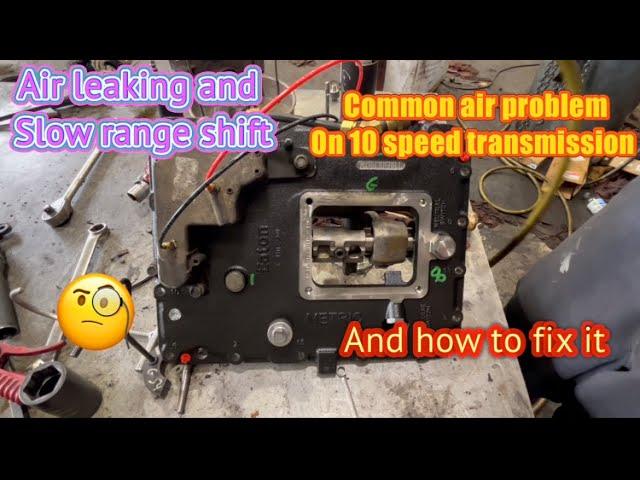 Air leaking from the top of a 10 speed Eaton fuller and how to repair.