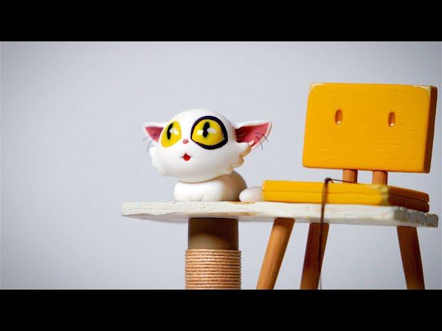 Using Polymer Clay to Make a Cat Tower for Daijin from Suzume