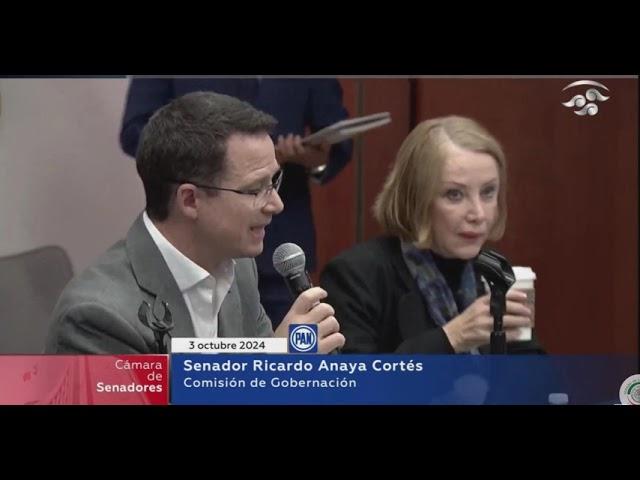 Senador Ricardo Anaya Cortés durante la instalación de la comisión de Gobernación