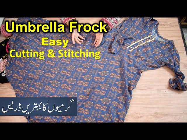 Umbrella Frock Easy cutting & stitching Class || Summer Frock or Gown Easy cutting and stitching