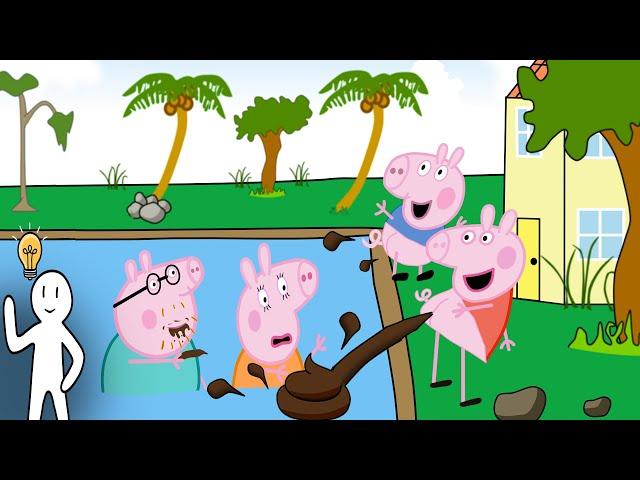 Peppa Y George Se Hace Caca En La Piscina De Papa Cerdido