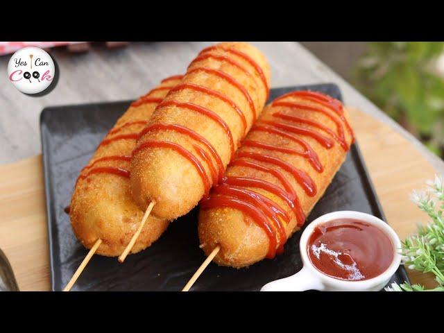 Korean Corn Dog Recipe by (YES I CAN COOK)