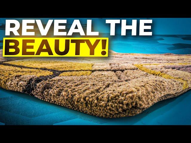 Watch the STUNNING PATTERN Emerge from This Dirty Rug | Satisfying Deep Clean | ASMR Sleep Video