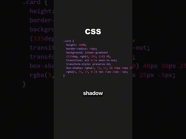 Объёмная карточка на CSS и HTML #frontend #javascript #css #html
