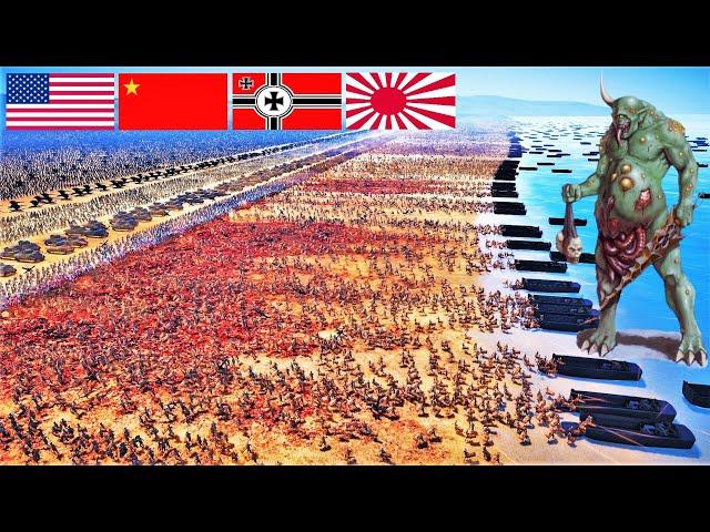 6,000,000 NURGLE vs HUMANITY ARMY Beach Defense - Ultimate Epic Battle Simulator 2