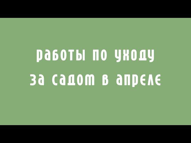 Апрель . Уход за садом