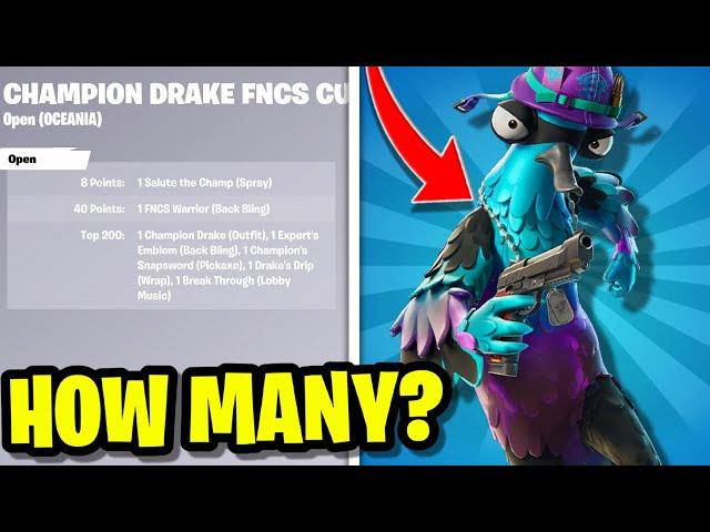 How Many Points Do You Need To Get The CHAMPION DRAKE SKIN in Fortnite! (FNCS Cup)