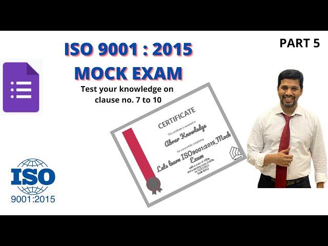 Test Your Knowledge on ISO 9001:2015with Google form link & e-Certificate|Part5|Link In Description