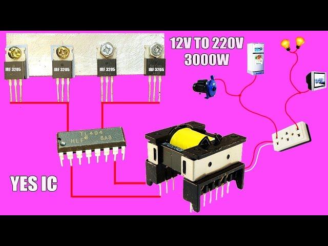 How to make a simple inverter 3000W, IRF3205, creative prodigy #112