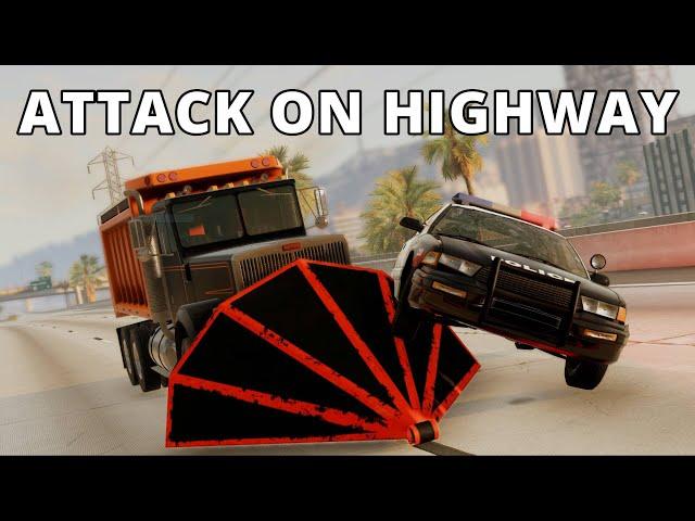 Attack on Highway - BeamNG.drive action movie - Full HD, 60 FPS