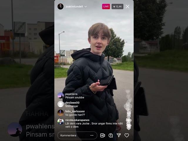 Joakim Lundell Instagram live hela videon. (unge frågar är tomtemor sugen på nåt!)