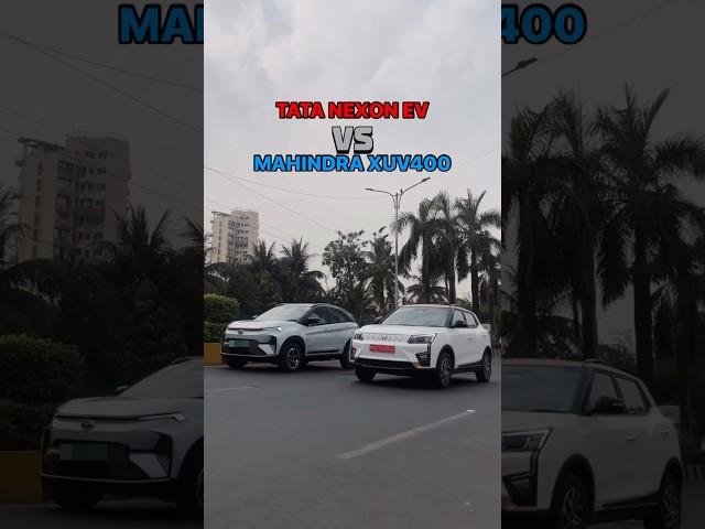 Nexon EV vs XUV400!! #Tata #Mahindra #EV #Race #Shorts