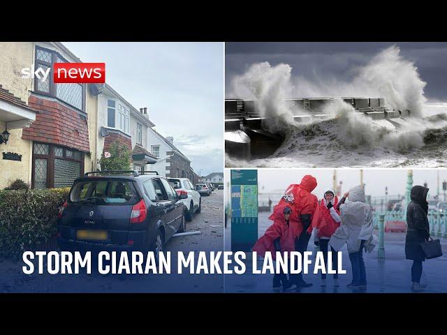 Storm Ciaran batters Channel Islands and south of England