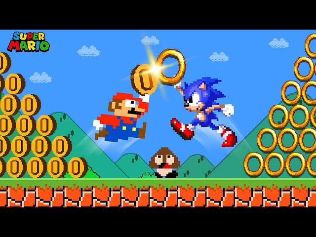 What if Mario vs Sonic's Coin War in Super Mario Bros??? | Game Animation