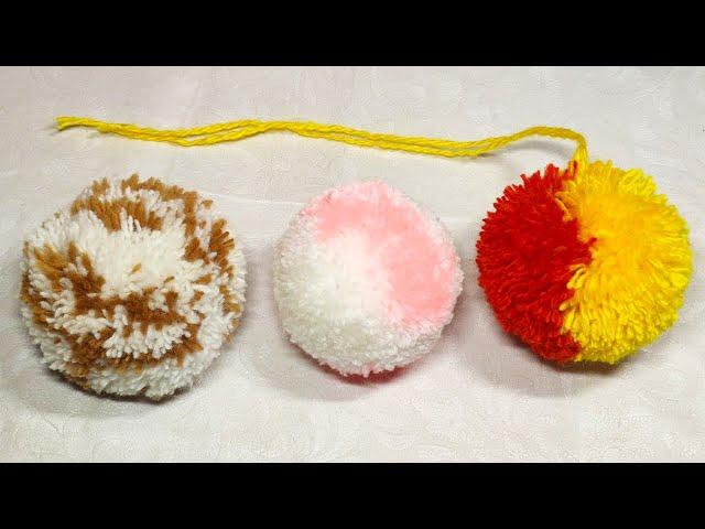 5 ideas how to make colorful pompoms. And 3 ways to make pom-poms.