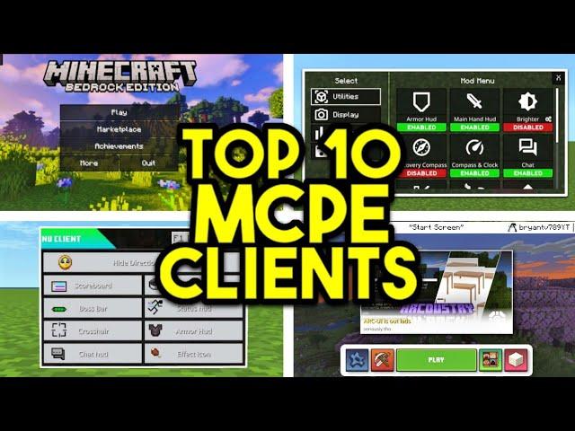 Top 10 Clients For Minecraft Bedrock 1.20! (FPS BOOST)