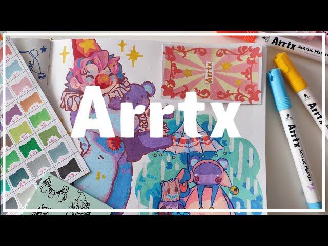 Fill a Sketchbook page with me || FT. ARRTX Acrylic Markers