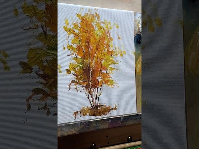 Palette knife: Use bold strokes and layered colors for rich texture and depth#oilpainting #tutorial