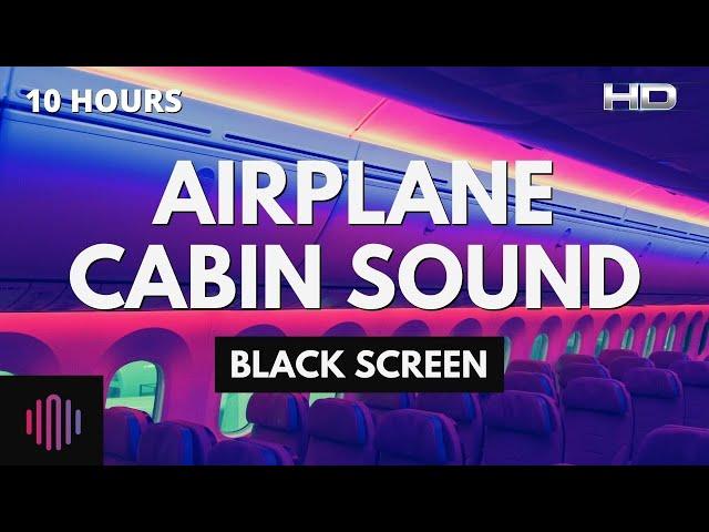 Airplane sound with black screen for sleeping - 10 Hours of airplane cabin and engine sounds