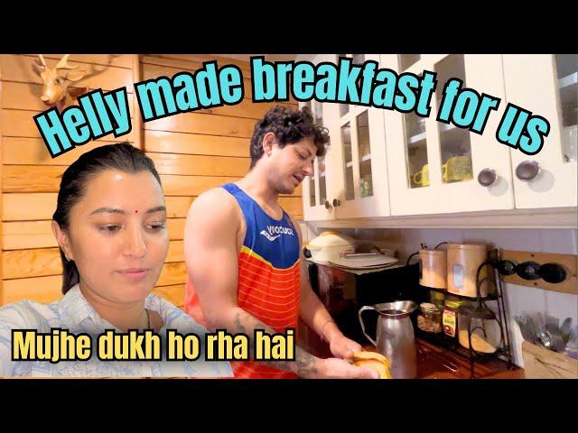 Helly made breakfast for us ||Visited Jagatsukh|Election March at Mall Road Manali|Aanchal and Helly