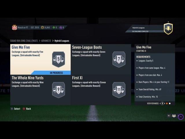 FIFA 23 SBC - HYBRID LEAGUES - GIVE ME FIVE - NO LOYALTY and NO POSITION MODIFIER [CHEAP SOLUTION]