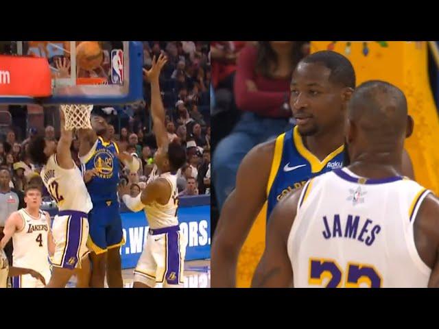 Jonathan Kuminga dunks on 2 Lakers then does LeBron shrug after LeBron did it to him 