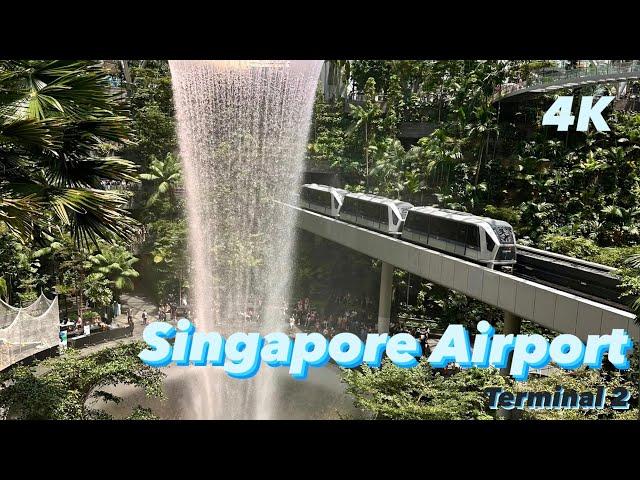 THE MOST BEAUTIFUL AIRPORT IN THE WORLD. Exploring terminal 2 of Singapore airport. 4K 60 fps
