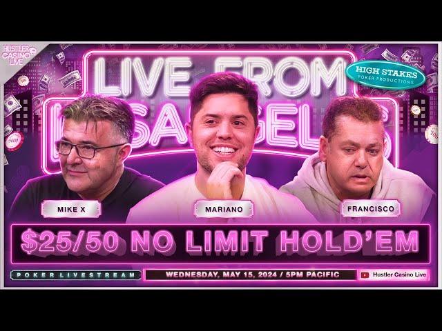 Mariano, Mike X, Francisco & Henry Play $25/50 No Limit Hold'em - Commentary by Charlie Wilmoth