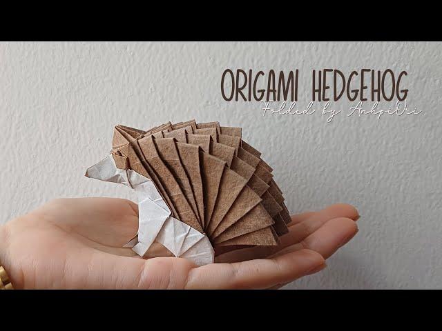 Folding Origami Hedgehog desgined by Imai Yudai