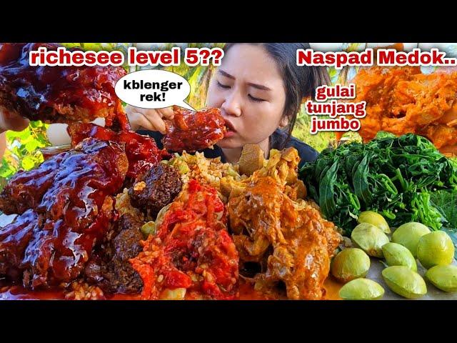 PORSI BESAR ⁉️ AYAM RICHEESE NASI BUNGKUS  JUMBO GULAI TUNJANG LALAPAN MENTAH JENGKOL MUDA