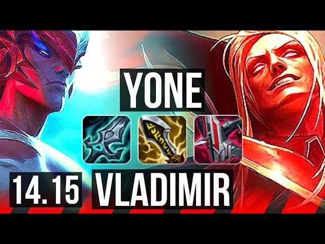 YONE vs VLADIMIR (TOP) | 9/2/8, 1200+ games, 45k DMG, Godlike | NA Master | 14.15