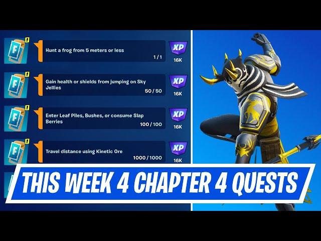 Fortnite Complete This Week 4 Quests - How to complete Into The Wilds Quests Challenges in Chapter 4