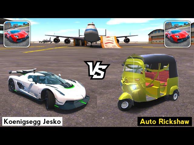 Ultimate Car Driving Simulator 2022 - koenigsegg Jesko vs Tuk Tuk Auto Rickshaw. Who is best?