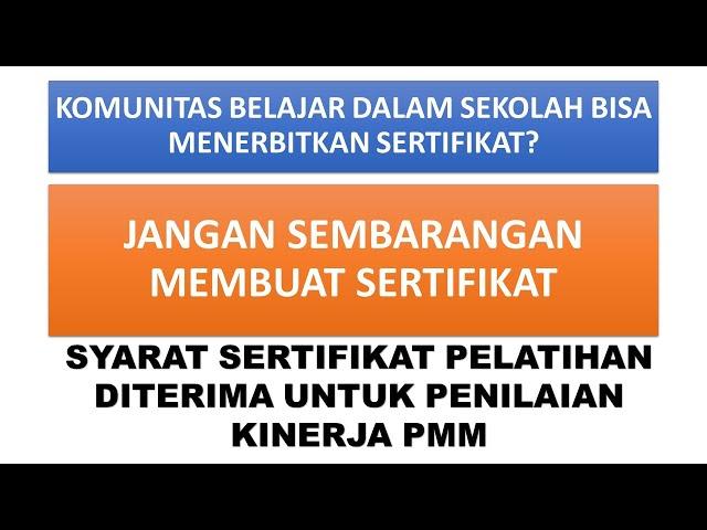 KOMUNITAS BELAJAR SEKOLAH BISA MENERBITKAN SERTIFIKAT? Ini Syaratnya