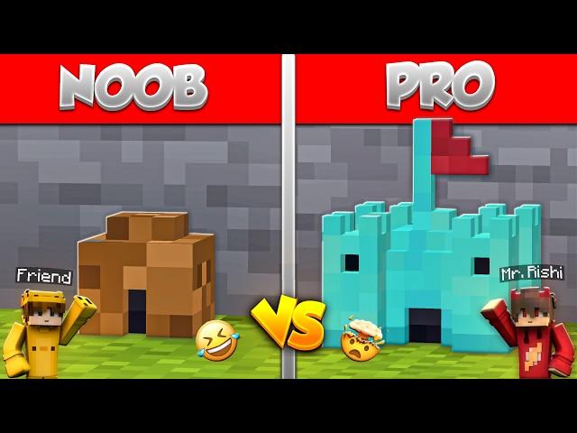 Minecraft NOOB vs PRO: SAFEST TINY HOUSE BUILD BATTLE CHALLENGE!