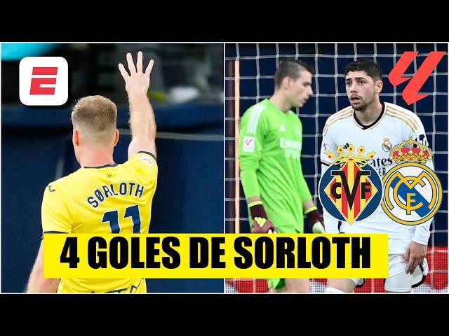 CUATRO GOLES DE SORLOTH para empatárselo al REAL MADRID 4-4 vs VILLARREAL y es el PICHICHI | La Liga