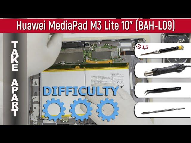 How to disassemble  Huawei MediaPad M3 Lite 10'' (BAH -L09) Take apart Tutorial