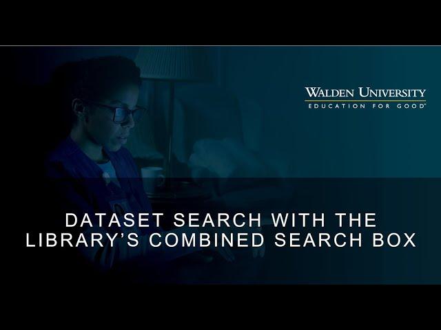 Datasets Search with the Library's combined search box