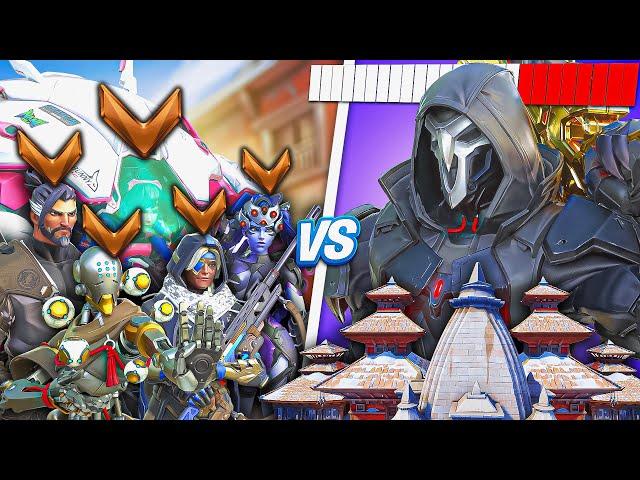 1 BUFFED Top 500 Reaper VS 5 Bronze Players - Who wins?! (Overwatch 2)