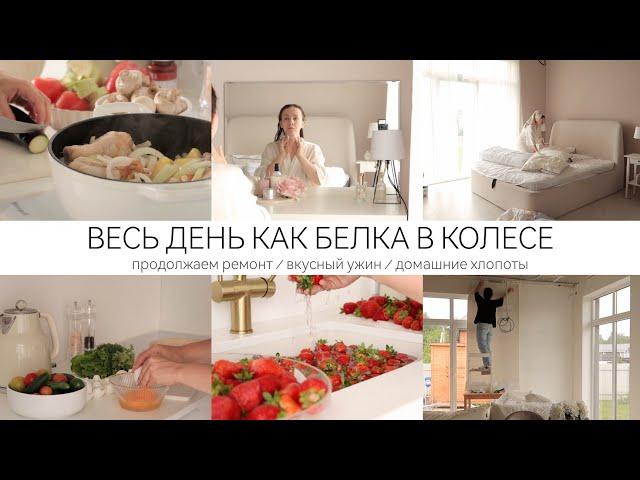 ВЕСЬ ДЕНЬ В ДЕЛАХ / ВКУСНЫЙ УЖИН / ПРОДОЛЖАЕМ РЕМОНТ / МНОГО КЛУБНИКИ