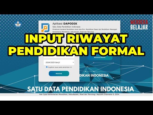 CARA INPUT RIWAYAT PENDIDIKAN FORMAL SD, SMP, SMA DI APLIKASI DAPODIK 2025