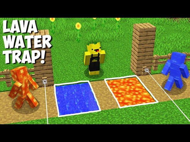 SUPER TRAP for LAVA MAN vs WATER MAN in Minecraft online ! Best WAYS to CREATE TRAP