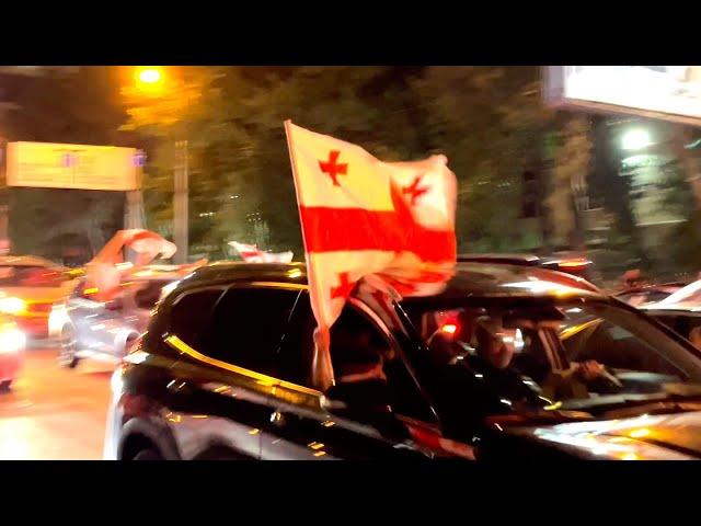 Football Celebrations in Tbilisi - Before and After Georgia-Portugal EURO 2024 Match / June 26, 2024