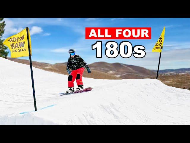 Learn All Four 180s on your Snowboard